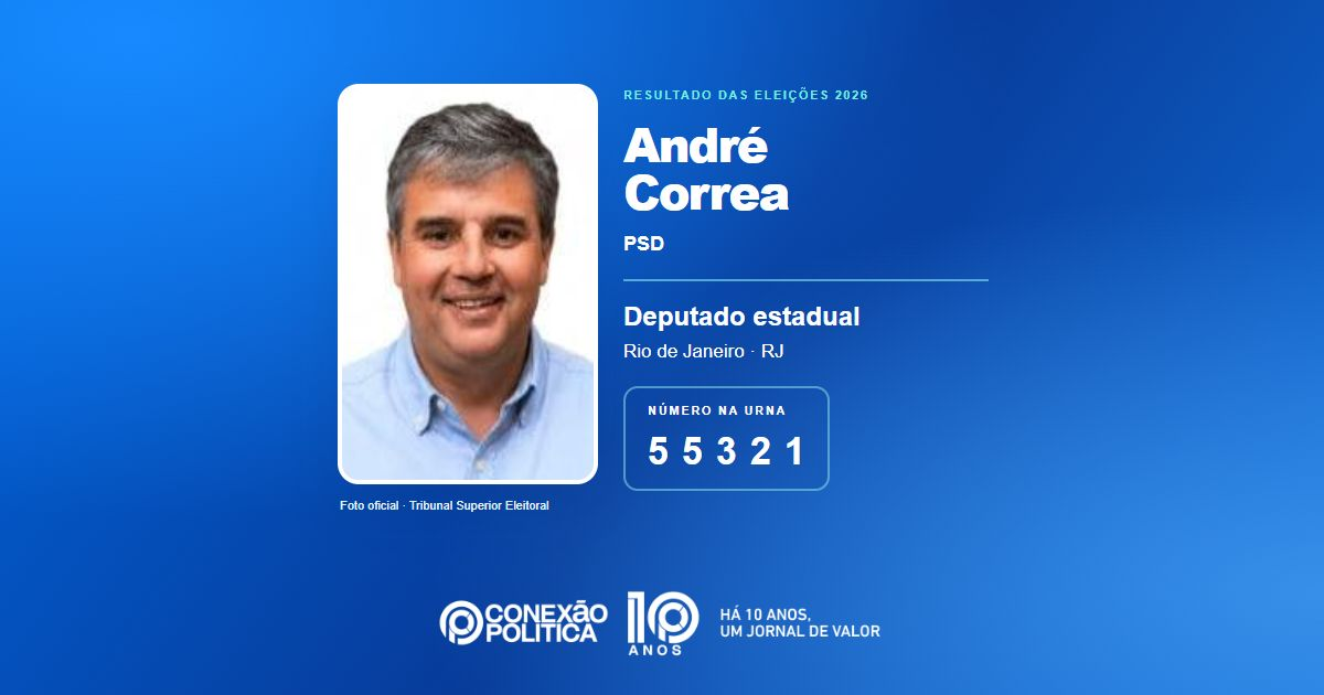 Foto oficial de Deputado Estadual — Eleições 2026: André Correa, do PSD, é eleito deputado estadual no RJ com 65.188 votos