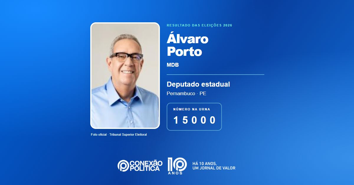 Foto oficial de Deputado Estadual — Eleições 2026: Álvaro Porto, do MDB, é eleito deputado estadual em PE com 53.473 votos
