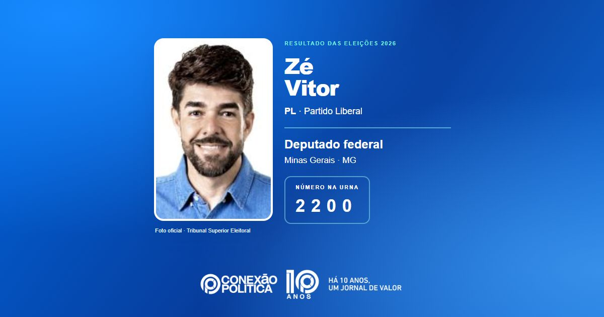 Foto oficial de Deputado Federal — Eleições 2026: Zé Vitor, do PL, é eleito deputado federal em MG com 145.006 votos