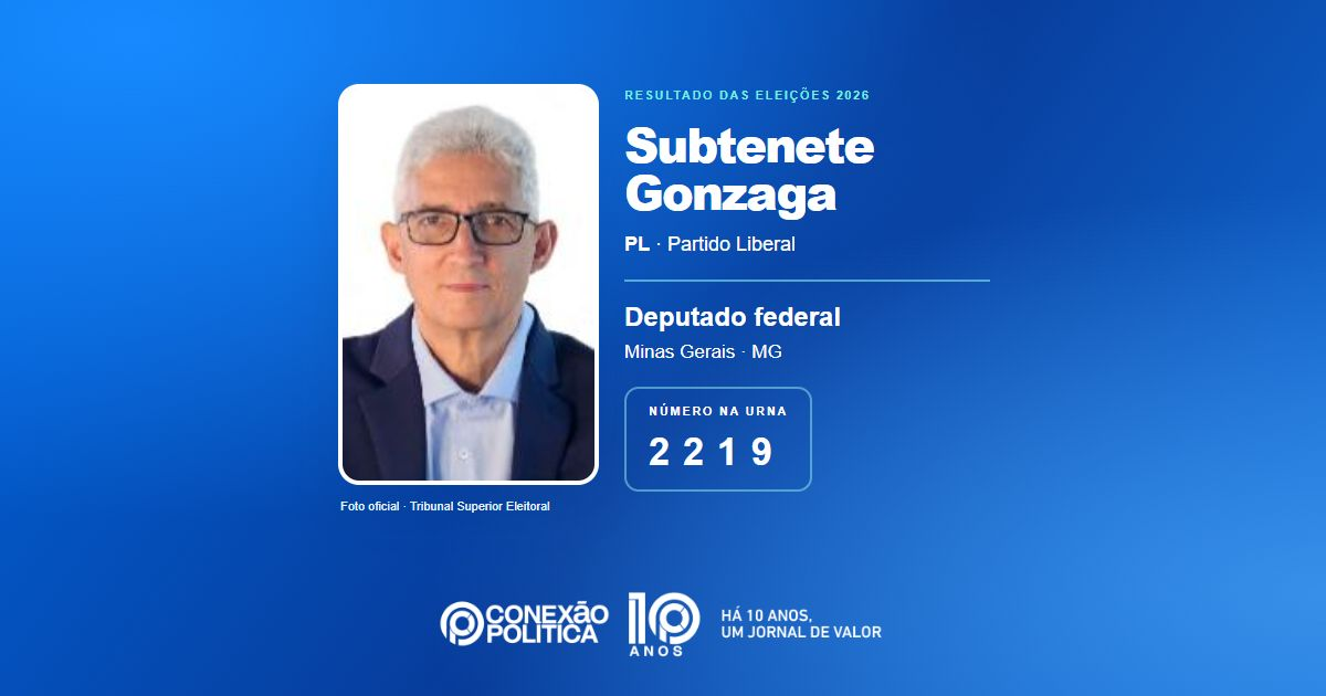Foto oficial de Deputado Federal — Eleições 2026: Subtenete Gonzaga, do PL, é eleito deputado federal em MG com 35.958 votos