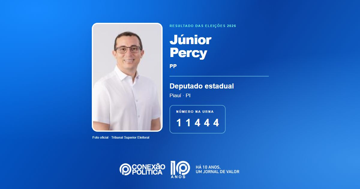 Foto oficial de Deputado Estadual — Eleições 2026: Júnior Percy, do PP, é eleito deputado estadual no PI com 29.628 votos