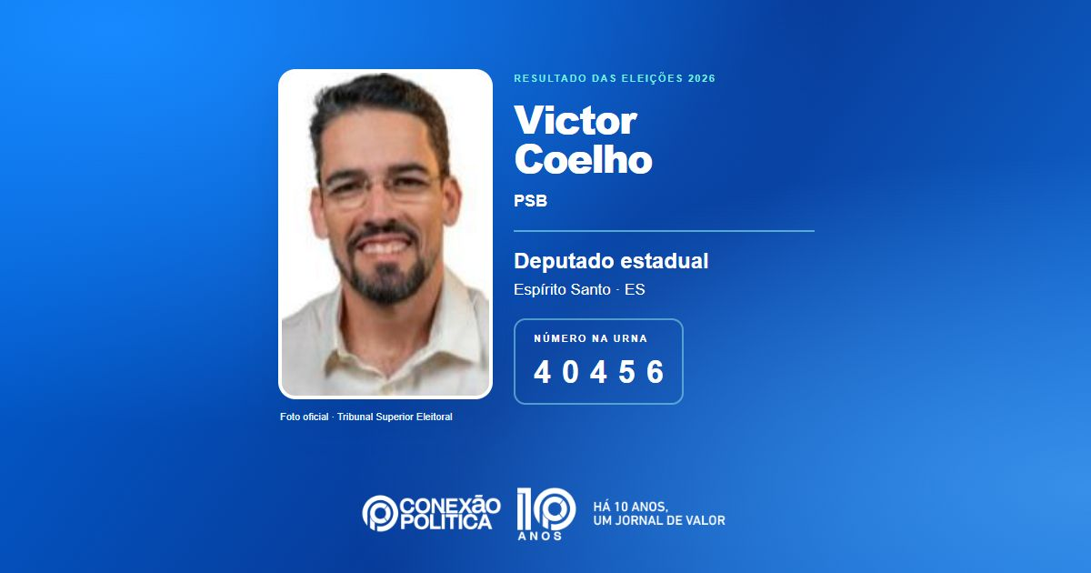 Foto oficial de Deputado Estadual — Eleições 2026: Victor Coelho, do PSB, é eleito deputado estadual no ES com 26.006 votos