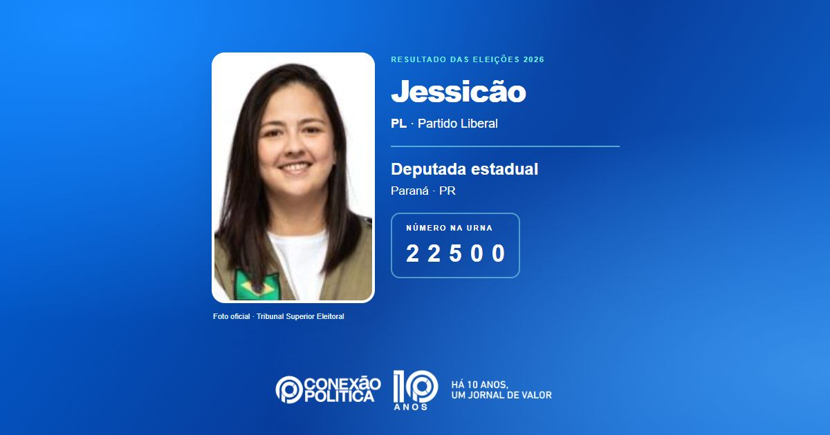 Foto oficial de Deputado Estadual — Eleições 2026: Jessicão, do PL, é eleita deputada estadual no PR com 131.673 votos