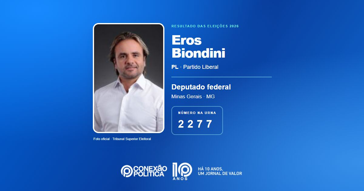 Foto oficial de Deputado Federal — Eleições 2026: Eros Biondini, do PL, é eleito deputado federal em MG com 81.650 votos