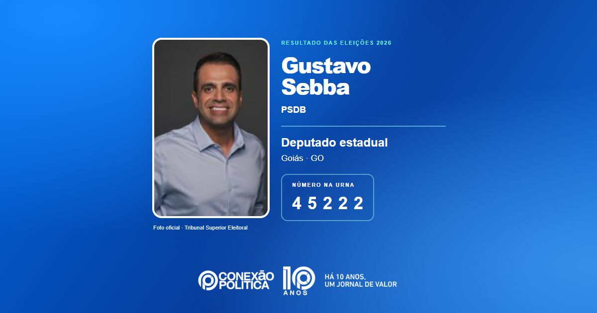 Foto oficial de Deputado Estadual — Eleições 2026: Gustavo Sebba, do PSDB, é eleito deputado estadual em GO com 28.231 votos