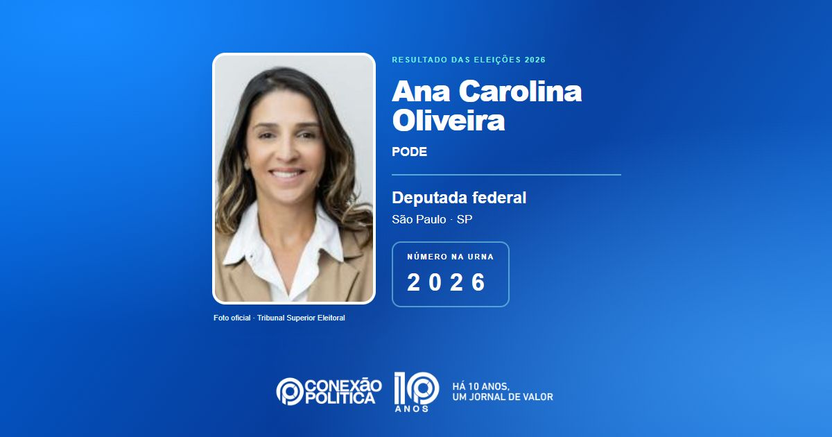 Foto oficial de Deputado Federal — Eleições 2026: Ana Carolina Oliveira, do PODE, é eleita deputada federal em SP com 246.741 votos