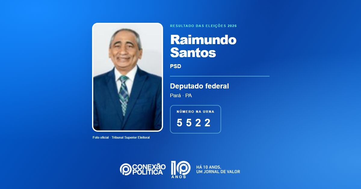 Foto oficial de Deputado Federal — Eleições 2026: Raimundo Santos, do PSD, é eleito deputado federal no PA com 65.059 votos
