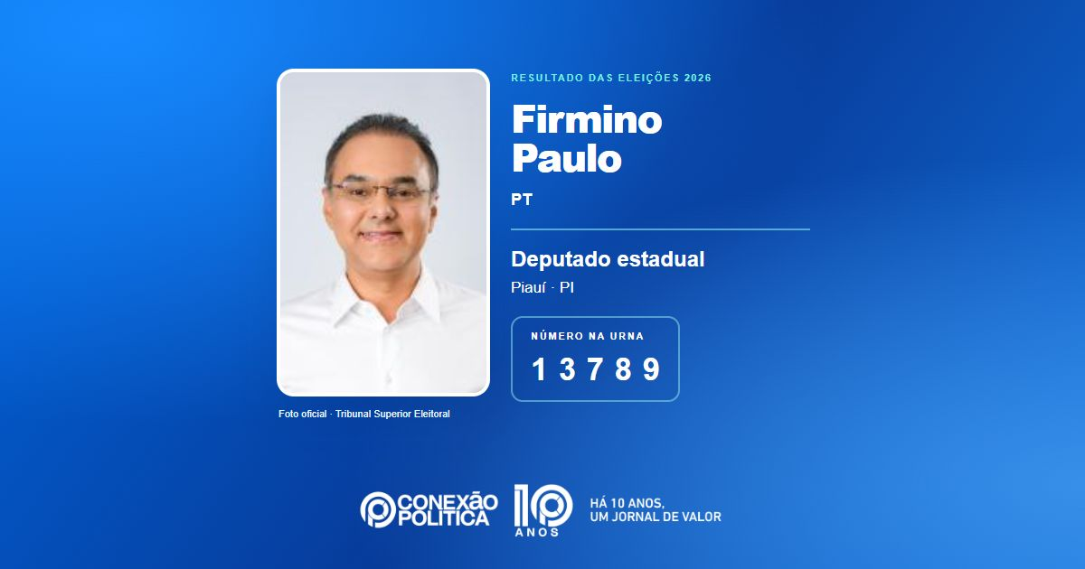Foto oficial de Deputado Estadual — Eleições 2026: Firmino Paulo, do PT, é eleito deputado estadual no PI com 55.146 votos