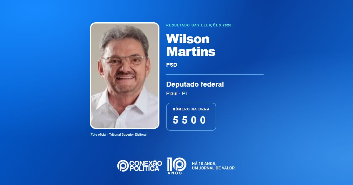 Foto oficial de Deputado Federal — Eleições 2026: Wilson Martins, do PSD, é eleito deputado federal no PI com 82.543 votos