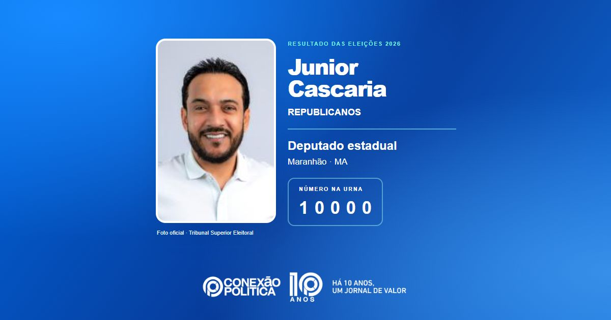 Foto oficial de Deputado Estadual — Eleições 2026: Junior Cascaria, do REPUBLICANOS, é eleito deputado estadual no MA com 32.338 votos