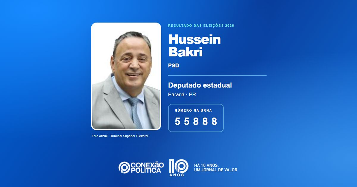 Foto oficial de Deputado Estadual — Eleições 2026: Hussein Bakri, do PSD, é eleito deputado estadual no PR com 99.700 votos