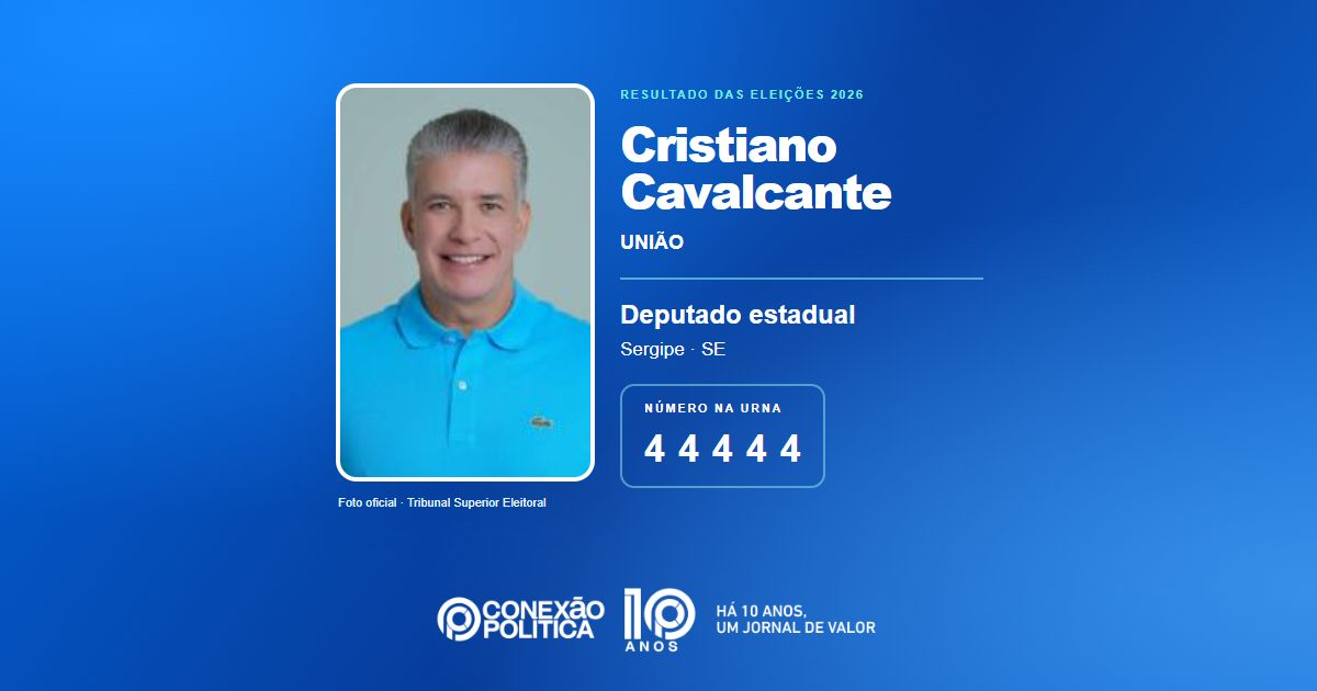 Foto oficial de Deputado Estadual — Eleições 2026: Cristiano Cavalcante, do UNIÃO, é eleito deputado estadual em SE com 52.765 votos