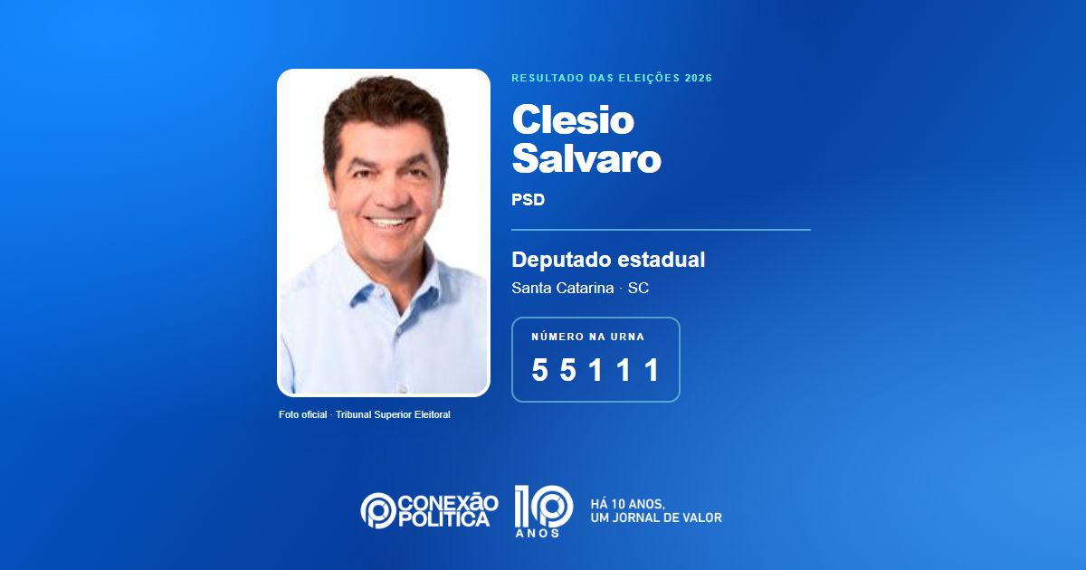 Foto oficial de Deputado Estadual — Eleições 2026: Clesio Salvaro, do PSD, é eleito deputado estadual em SC com 58.480 votos