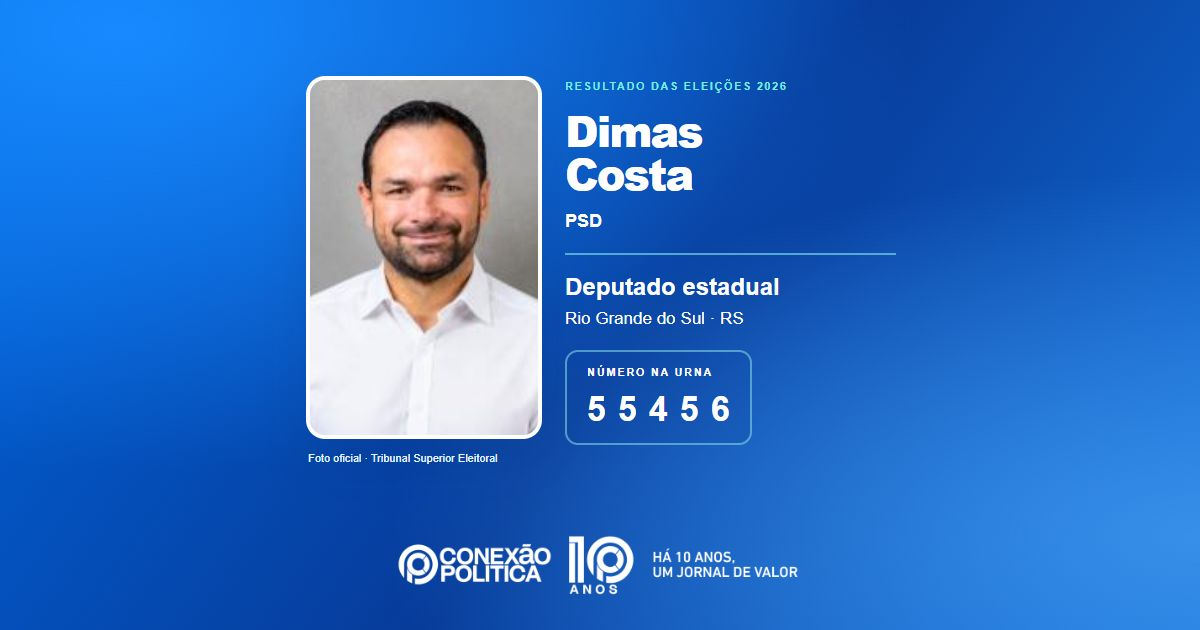 Foto oficial de Deputado Estadual — Eleições 2026: Dimas Costa, do PSD, é eleito deputado estadual no RS com 42.677 votos