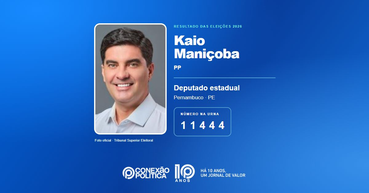 Foto oficial de Deputado Estadual — Eleições 2026: Kaio Maniçoba, do PP, é eleito deputado estadual em PE com 56.560 votos
