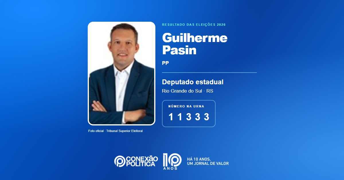 Foto oficial de Deputado Estadual — Eleições 2026: Guilherme Pasin, do PP, é eleito deputado estadual no RS com 99.470 votos