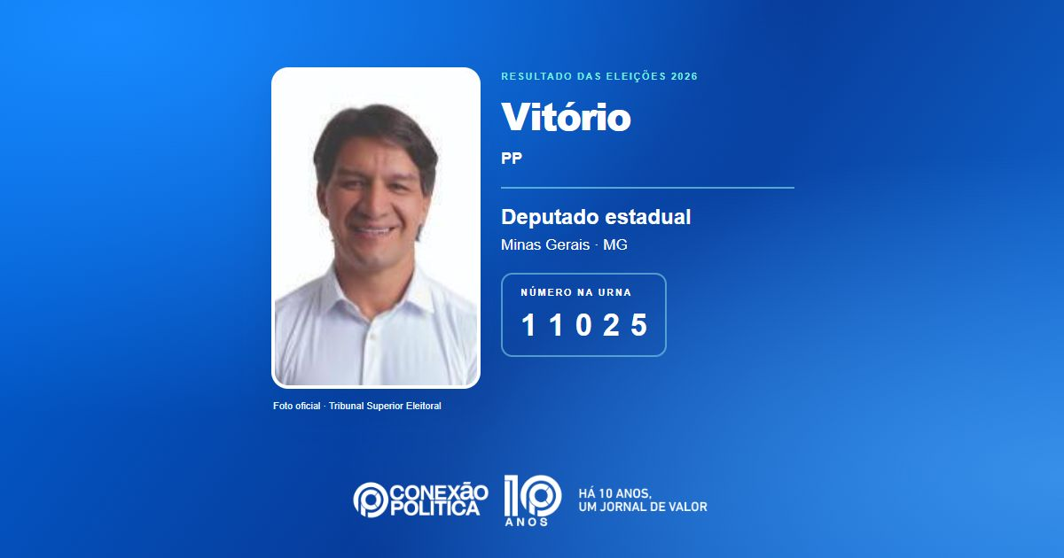 Foto oficial de Deputado Estadual — Eleições 2026: Vitório, do PP, é eleito deputado estadual em MG com 62.235 votos