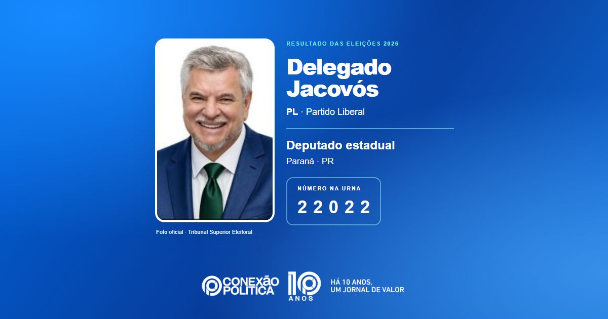 Foto oficial de Deputado Estadual — Eleições 2026: Delegado Jacovós, do PL, é eleito deputado estadual no PR com 76.373 votos