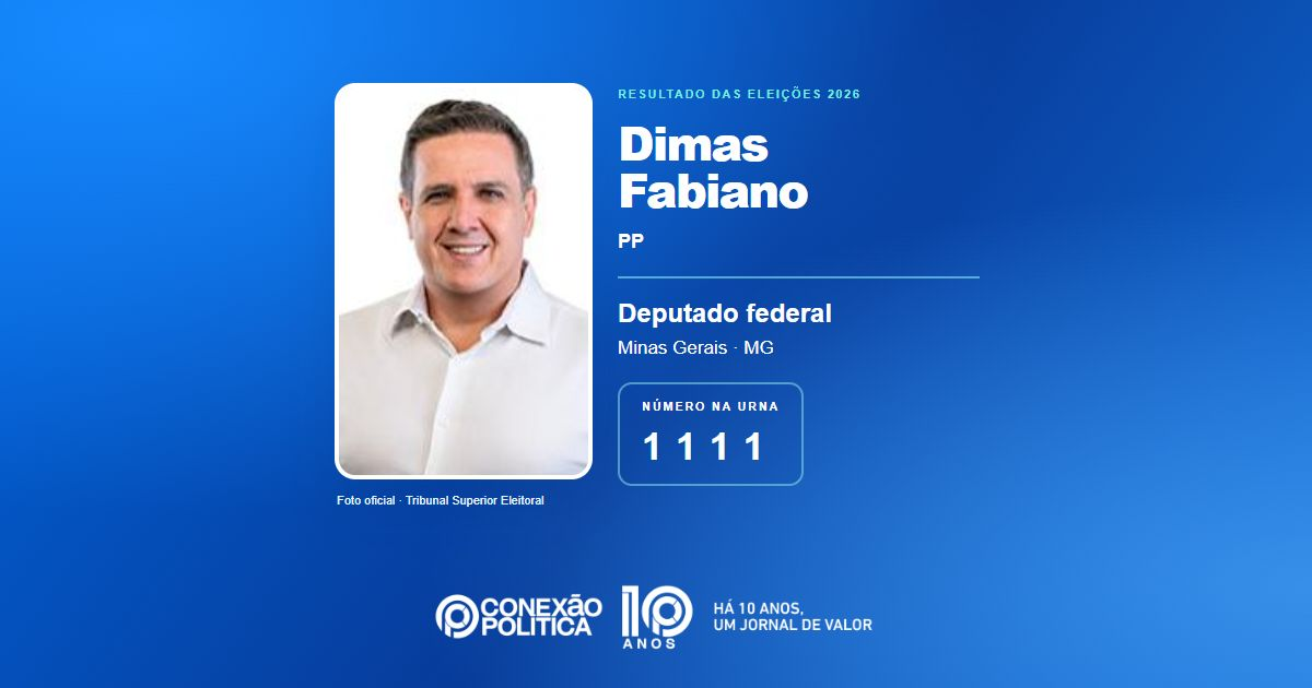 Foto oficial de Deputado Federal — Eleições 2026: Dimas Fabiano, do PP, é eleito deputado federal em MG com 90.827 votos
