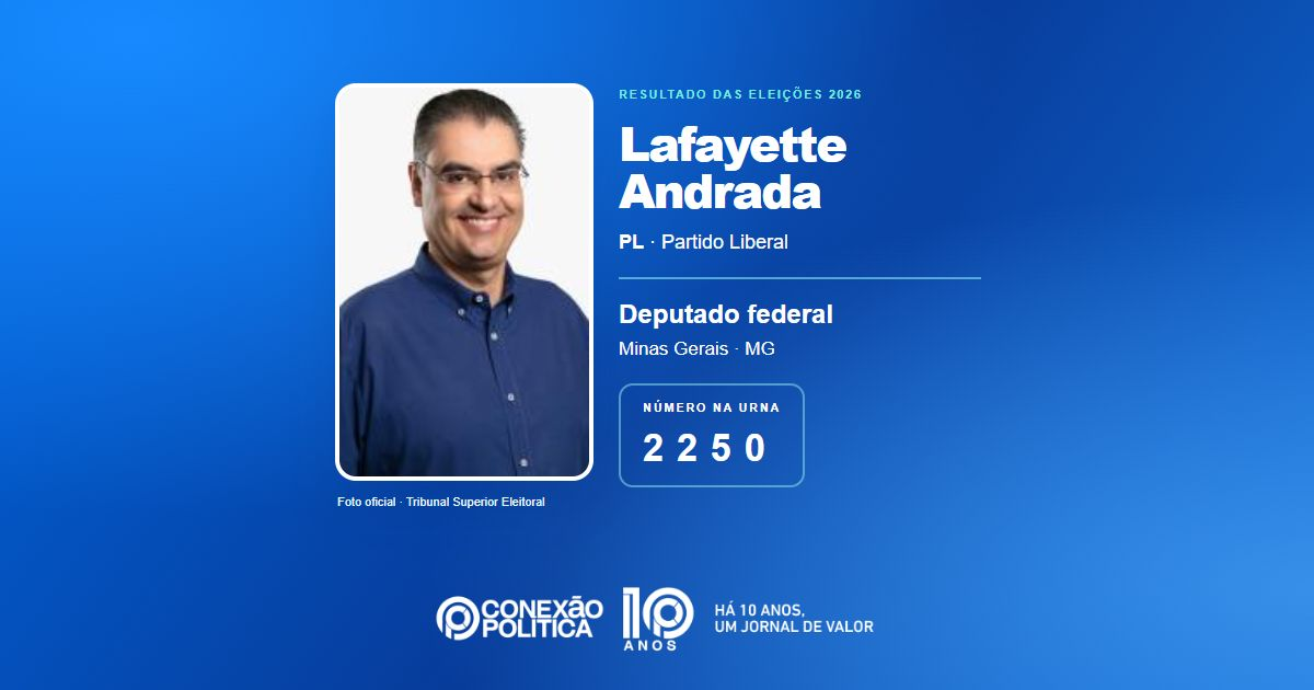 Foto oficial de Deputado Federal — Eleições 2026: Lafayette Andrada, do PL, é eleito deputado federal em MG com 61.773 votos