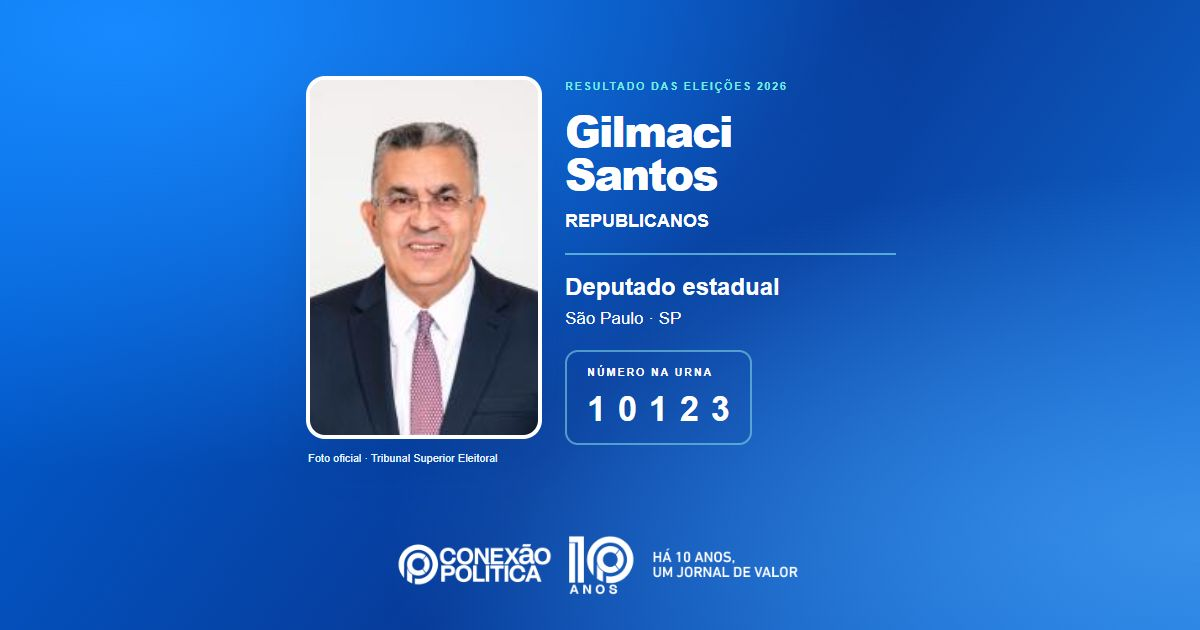 Foto oficial de Deputado Estadual — Eleições 2026: Gilmaci Santos, do REPUBLICANOS, é eleito deputado estadual em SP com 66.474 votos