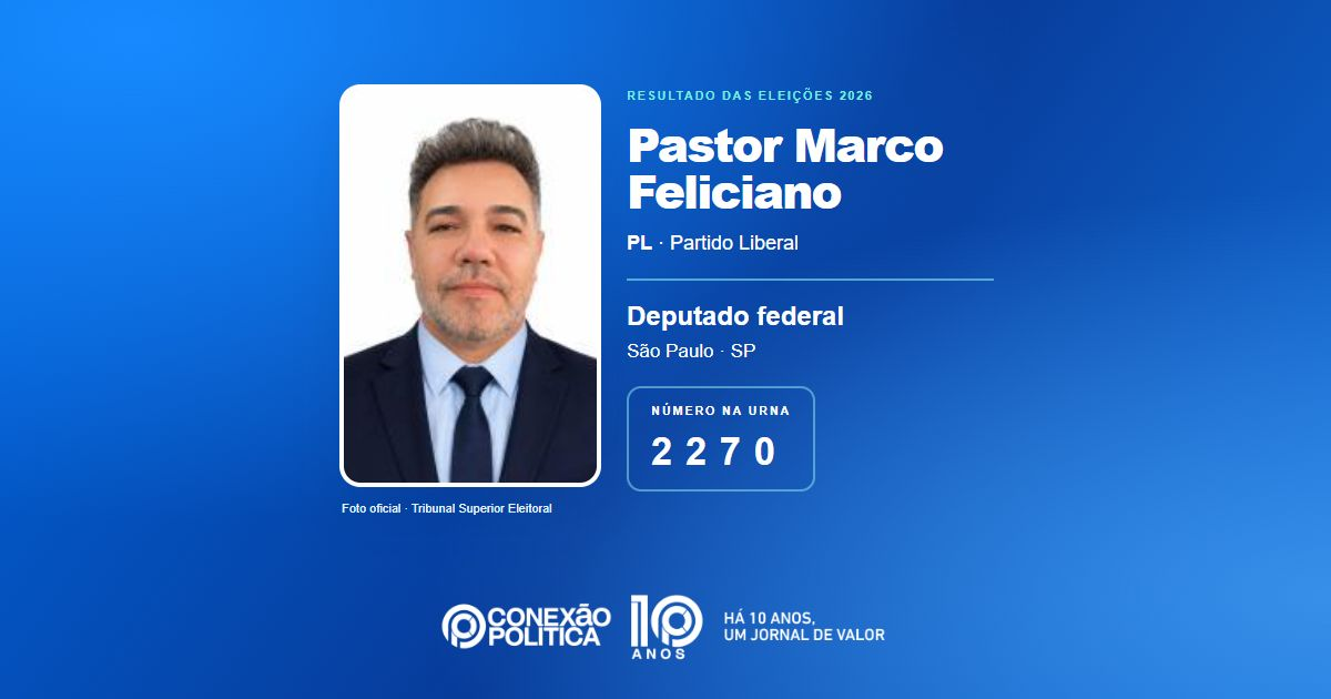 Foto oficial de Deputado Federal — Eleições 2026: Pastor Marco Feliciano, do PL, é eleito deputado federal em SP com 122.119 votos