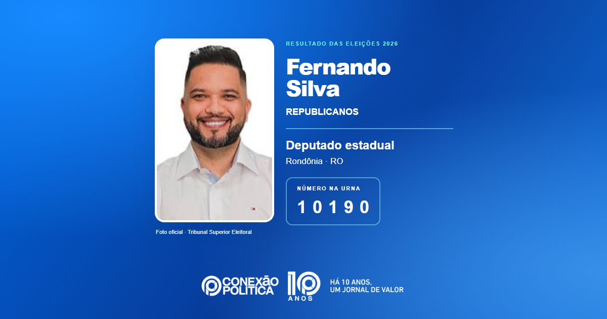 Foto oficial de Deputado Estadual — Eleições 2026: Fernando Silva, do REPUBLICANOS, é eleito deputado estadual em RO com 10.276 votos
