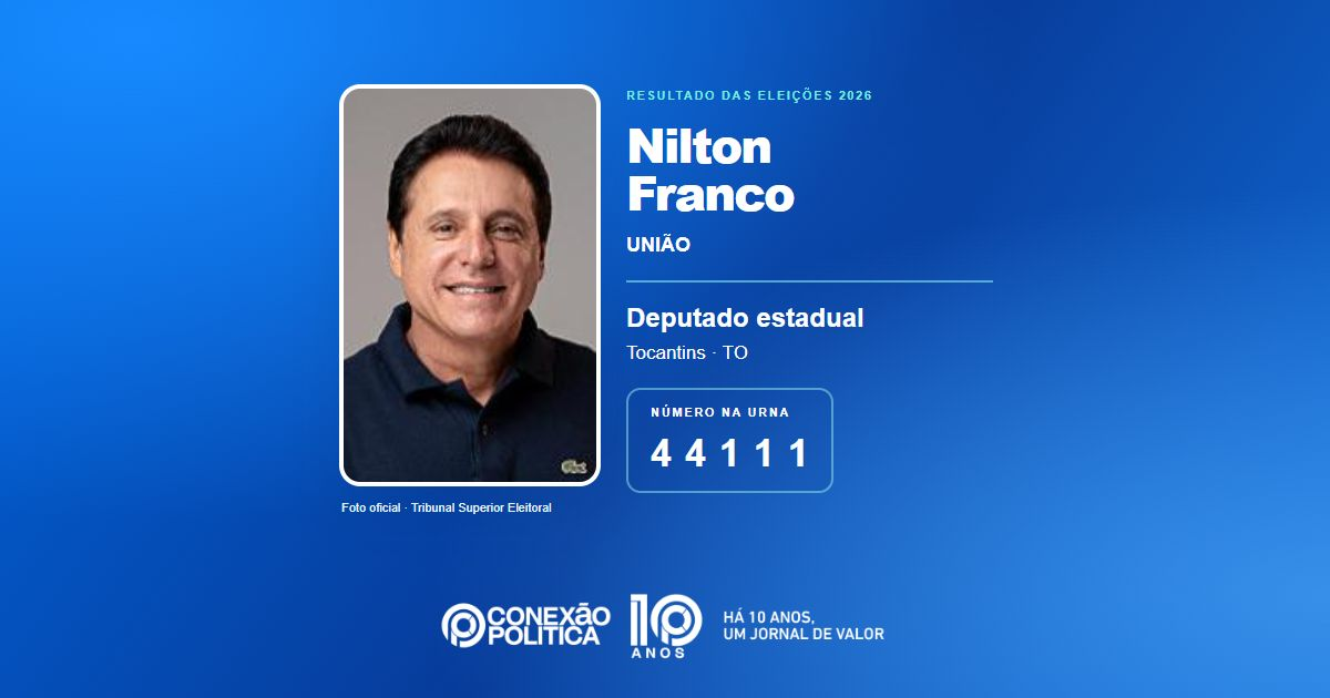Foto oficial de Deputado Estadual — Eleições 2026: Nilton Franco, do UNIÃO, é eleito deputado estadual no TO com 20.465 votos