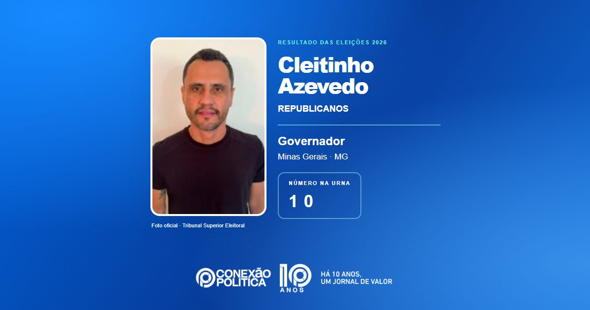 Eleições 2026: Cleitinho Azevedo, do REPUBLICANOS, é eleito governador em MG com 6.321.590 votos