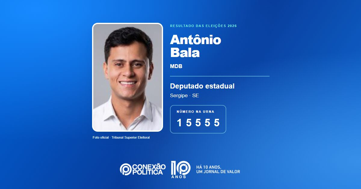 Foto oficial de Deputado Estadual — Eleições 2026: Antônio Bala, do MDB, é eleito deputado estadual em SE com 36.949 votos