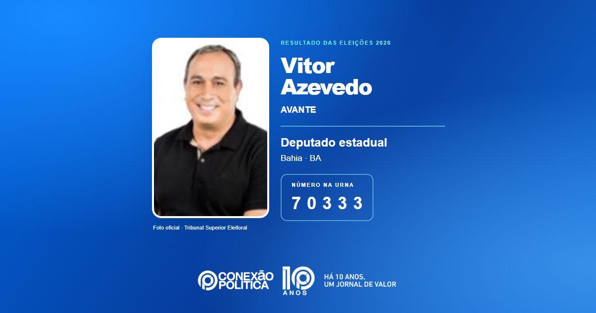 Foto oficial de Deputado Estadual — Eleições 2026: Vitor Azevedo, do AVANTE, é eleito deputado estadual na BA com 68.806 votos