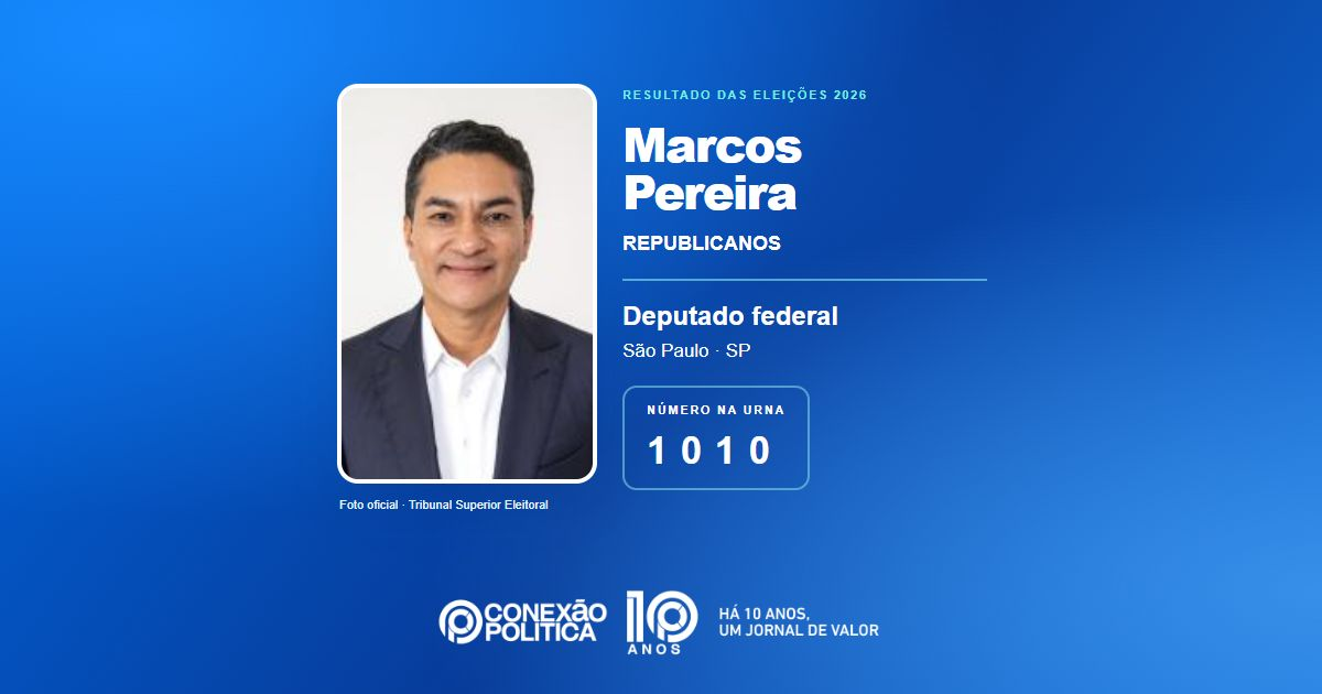 Foto oficial de Deputado Federal — Eleições 2026: Marcos Pereira, do REPUBLICANOS, é eleito deputado federal em SP com 196.681 votos