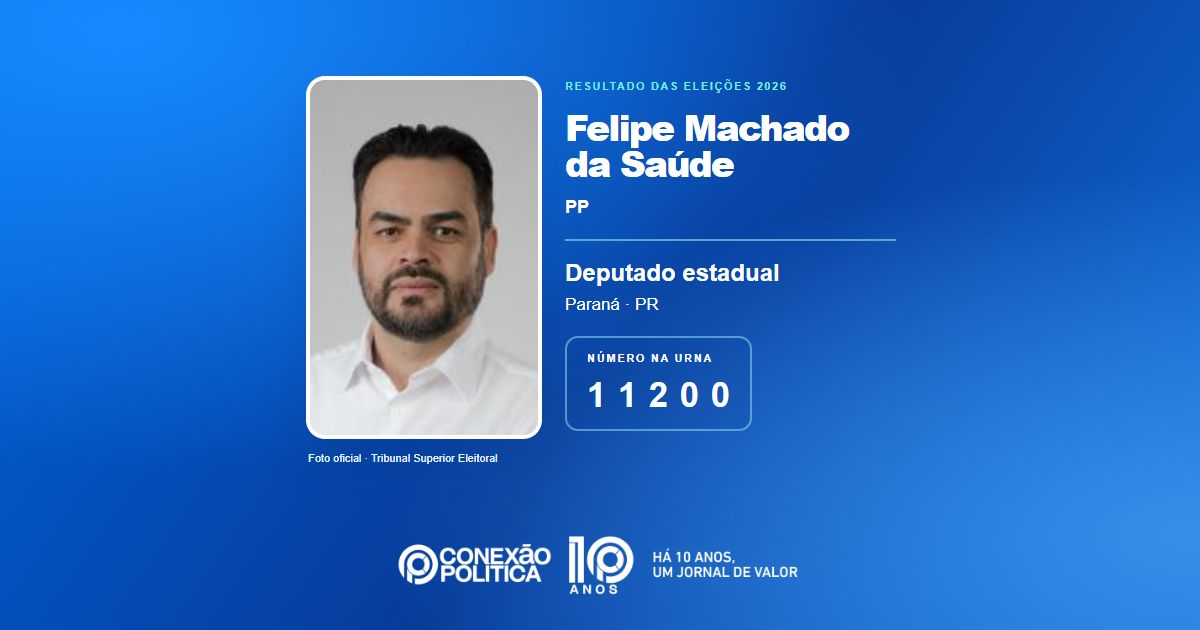 Foto oficial de Deputado Estadual — Eleições 2026: Felipe Machado da Saúde, do PP, é eleito deputado estadual no PR com 43.300 votos