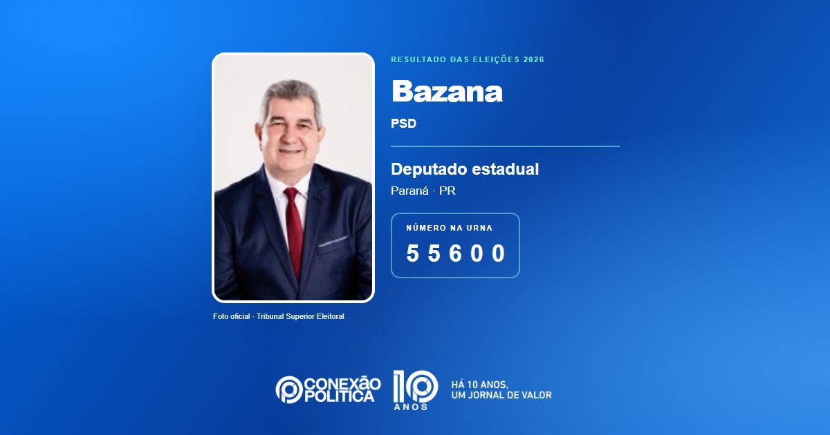 Foto oficial de Deputado Estadual — Eleições 2026: Bazana, do PSD, é eleito deputado estadual no PR com 51.207 votos