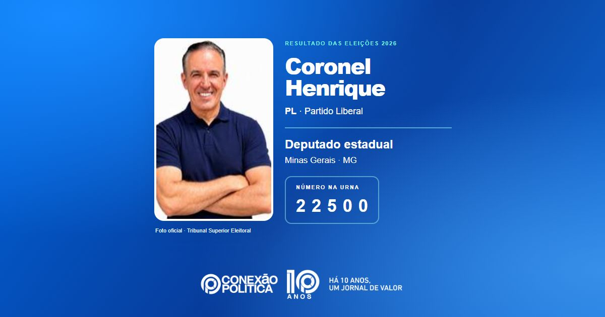 Foto oficial de Deputado Estadual — Eleições 2026: Coronel Henrique, do PL, é eleito deputado estadual em MG com 52.948 votos