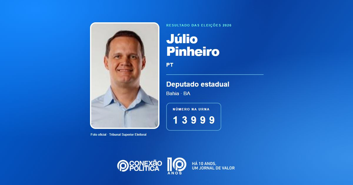 Foto oficial de Deputado Estadual — Eleições 2026: Júlio Pinheiro, do PT, é eleito deputado estadual na BA com 78.635 votos