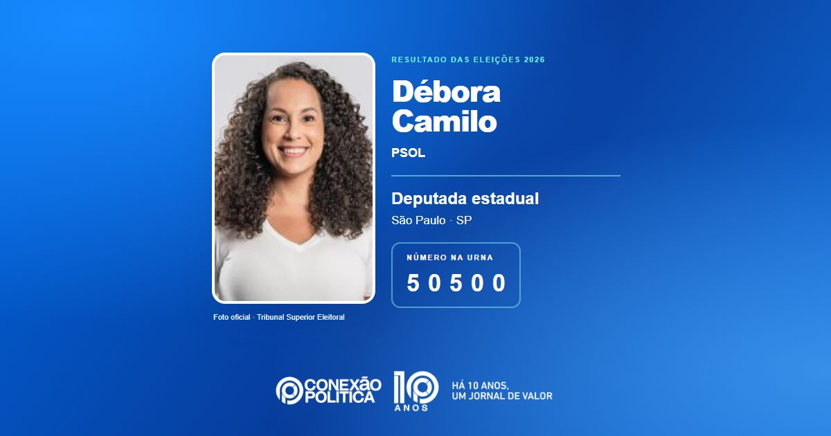 Foto oficial de Deputado Estadual — Eleições 2026: Débora Camilo, do PSOL, é eleita deputada estadual em SP com 94.895 votos