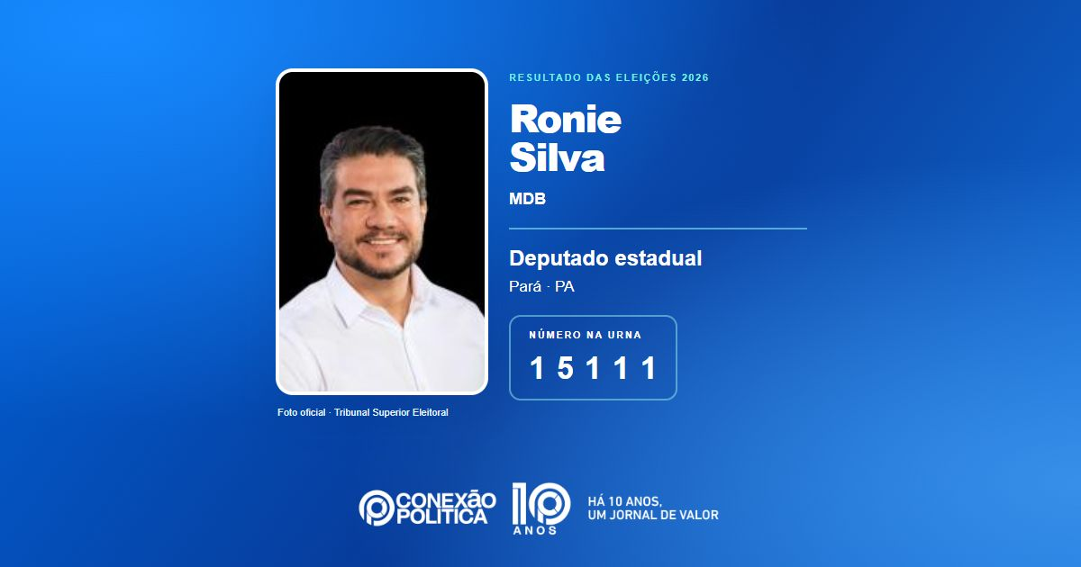 Foto oficial de Deputado Estadual — Eleições 2026: Ronie Silva, do MDB, é eleito deputado estadual no PA com 60.117 votos