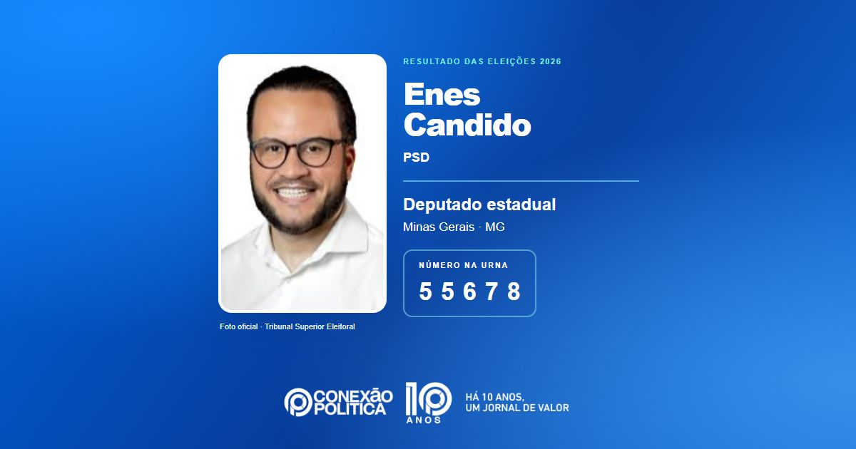 Foto oficial de Deputado Estadual — Eleições 2026: Enes Candido, do PSD, é eleito deputado estadual em MG com 105.263 votos
