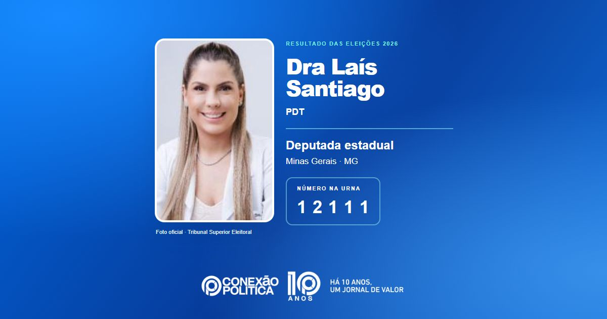 Foto oficial de Deputado Estadual — Eleições 2026: Dra Laís Santiago, do PDT, é eleita deputada estadual em MG com 79.017 votos