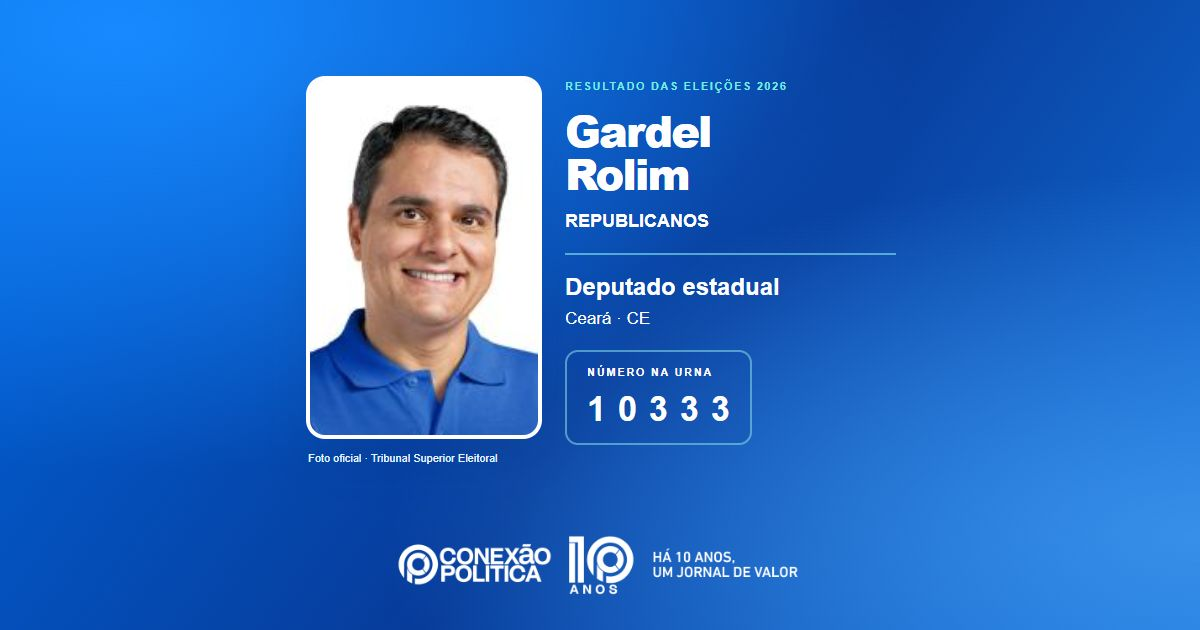 Foto oficial de Deputado Estadual — Eleições 2026: Gardel Rolim, do REPUBLICANOS, é eleito deputado estadual no CE com 36.236 votos