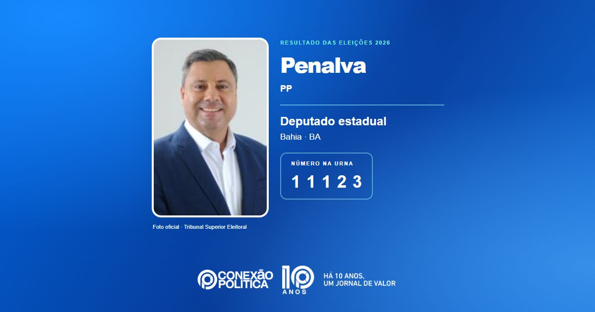 Foto oficial de Deputado Estadual — Eleições 2026: Penalva, do PP, é eleito deputado estadual na BA com 64.606 votos