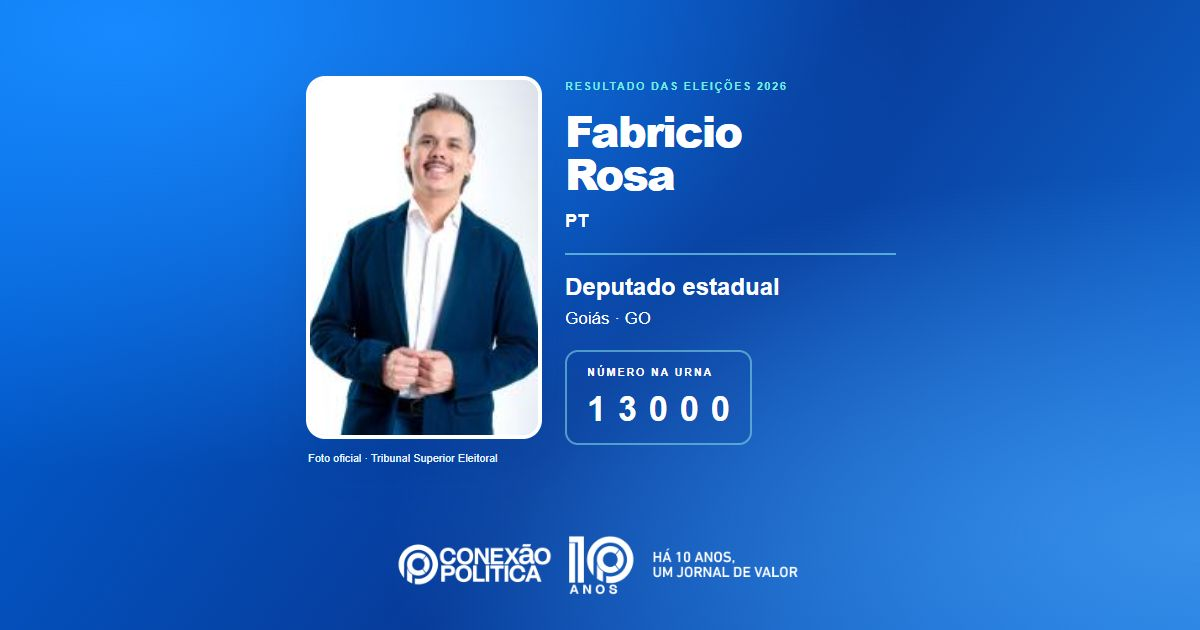 Foto oficial de Deputado Estadual — Eleições 2026: Fabricio Rosa, do PT, é eleito deputado estadual em GO com 81.540 votos