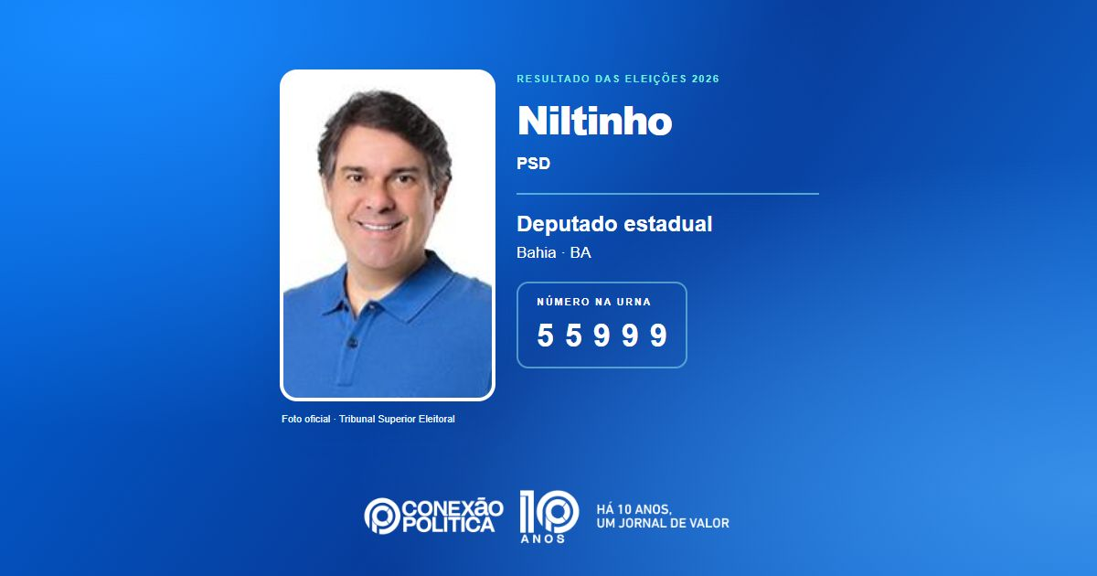 Foto oficial de Deputado Estadual — Eleições 2026: Niltinho, do PSD, é eleito deputado estadual na BA com 79.480 votos