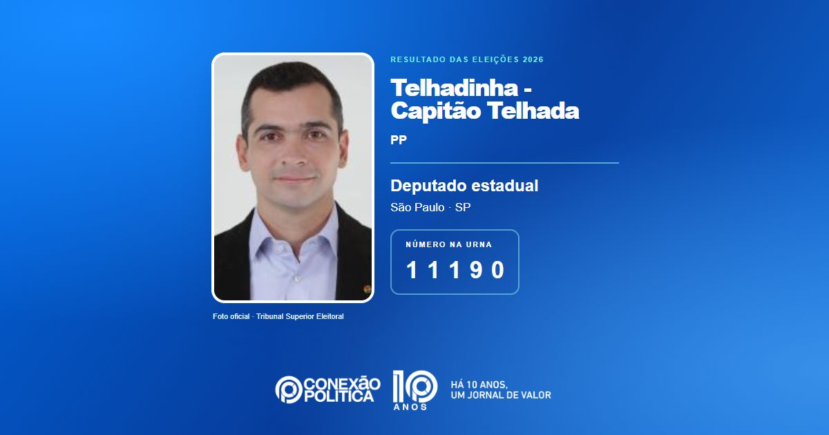 Foto oficial de Deputado Estadual — Eleições 2026: Telhadinha – Capitão Telhada, do PP, é eleito deputado estadual em SP com 134.006 votos