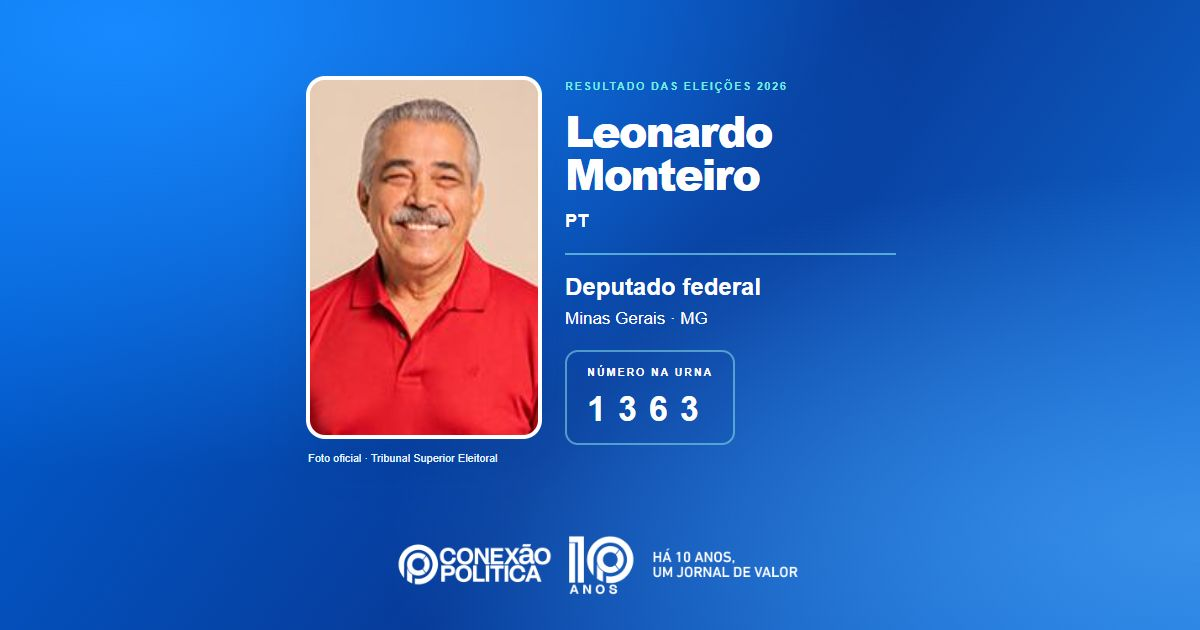 Foto oficial de Deputado Federal — Eleições 2026: Leonardo Monteiro, do PT, é eleito deputado federal em MG com 78.841 votos