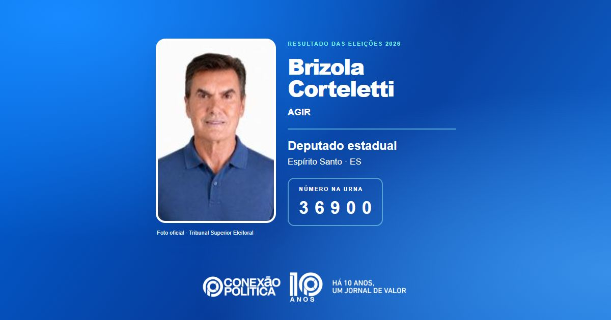 Foto oficial de Deputado Estadual — Eleições 2026: Brizola Corteletti, do AGIR, é eleito deputado estadual no ES com 20.361 votos