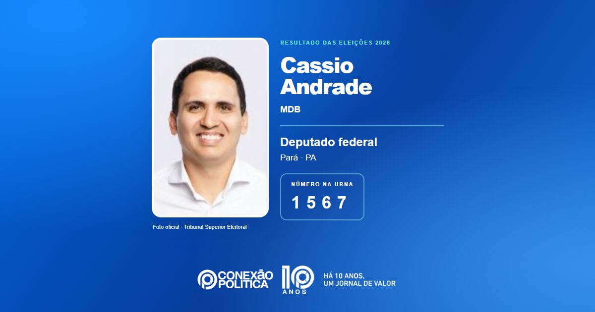 Foto oficial de Deputado Federal — Eleições 2026: Cassio Andrade, do MDB, é eleito deputado federal no PA com 107.124 votos
