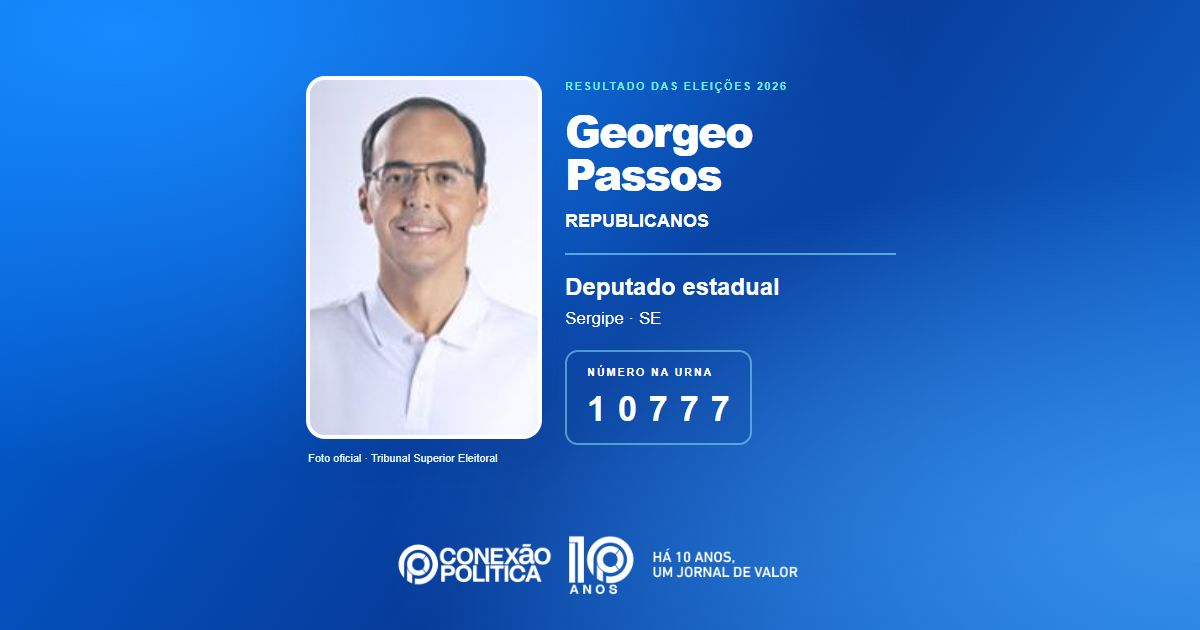 Foto oficial de Deputado Estadual — Eleições 2026: Georgeo Passos, do REPUBLICANOS, é eleito deputado estadual em SE com 28.098 votos