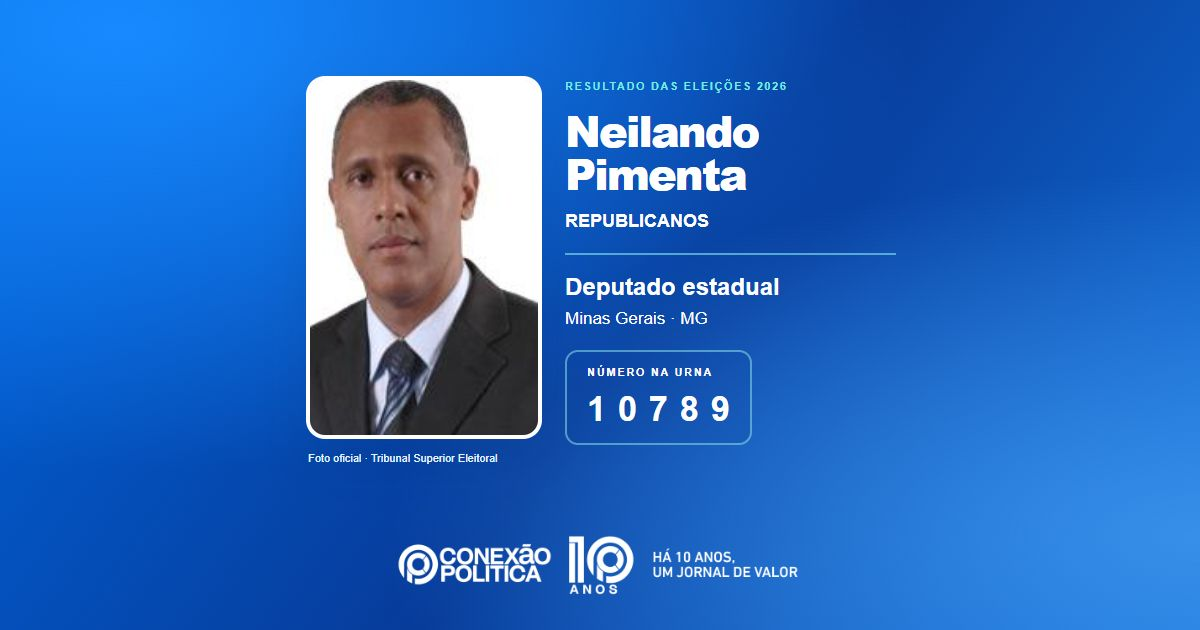Foto oficial de Deputado Estadual — Eleições 2026: Neilando Pimenta, do REPUBLICANOS, é eleito deputado estadual em MG com 125.936 votos